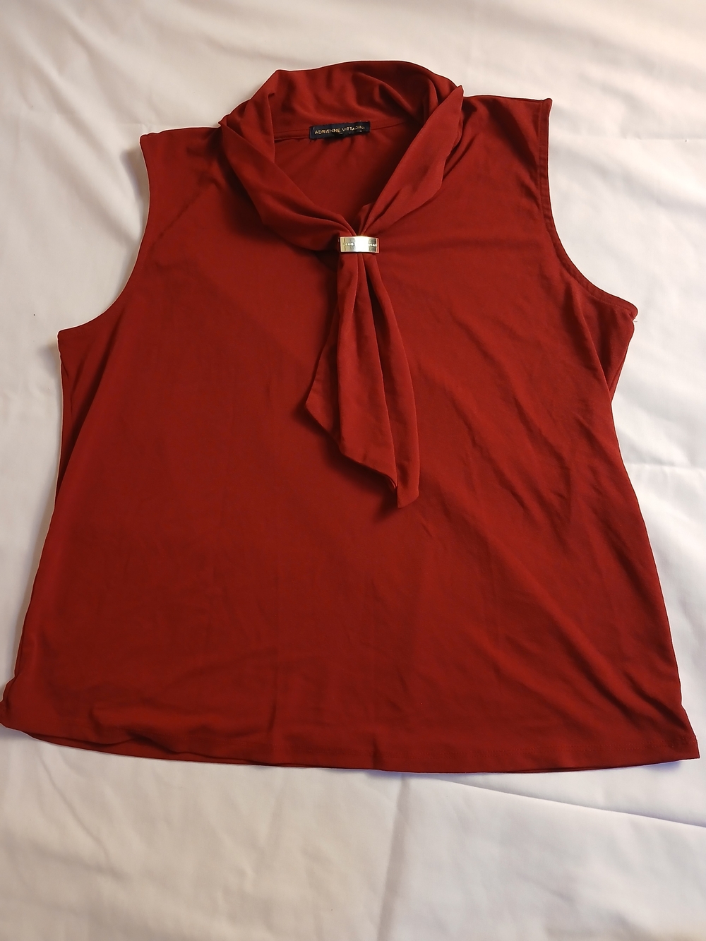 Adrienne Vittadini Rust Red Tie-Neck Sleeveless Camisole